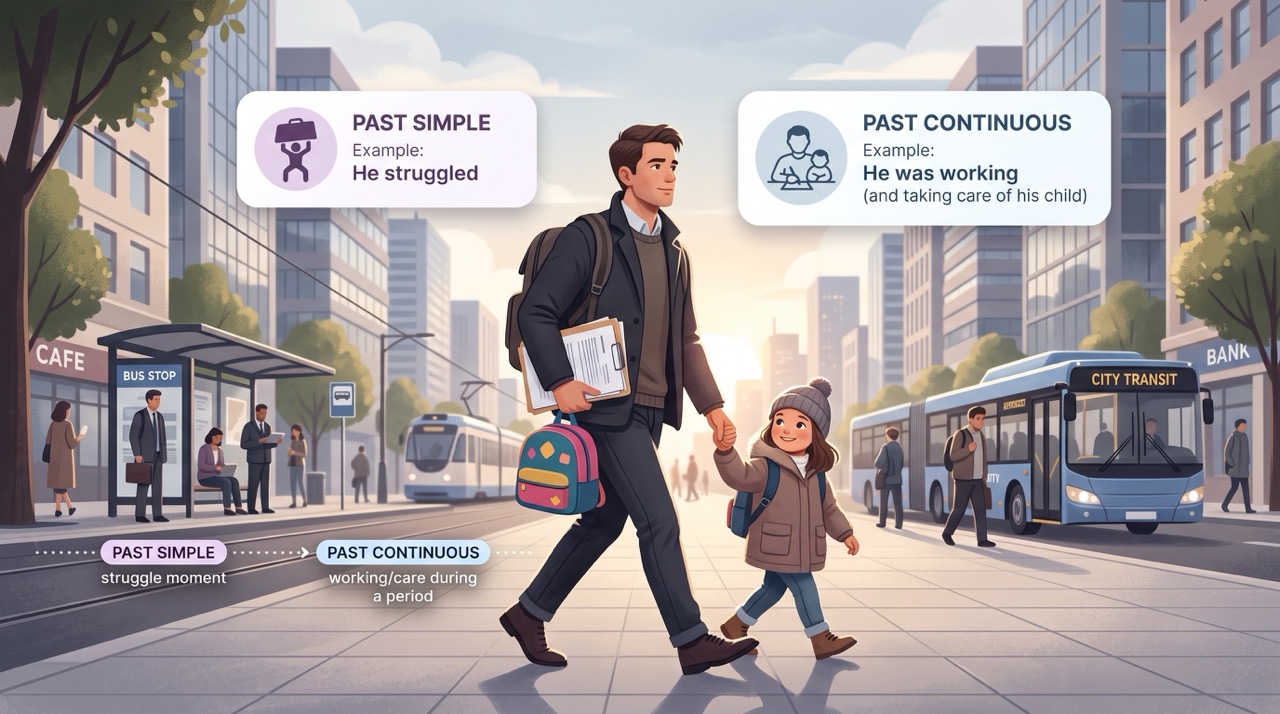 Иллюстрация к примеру Past Simple и Past Continuous по фильму The Pursuit of Happyness