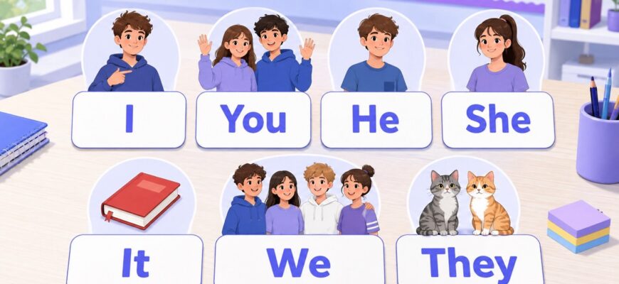 Личные местоимения в английском на карточках: I you he she it we they